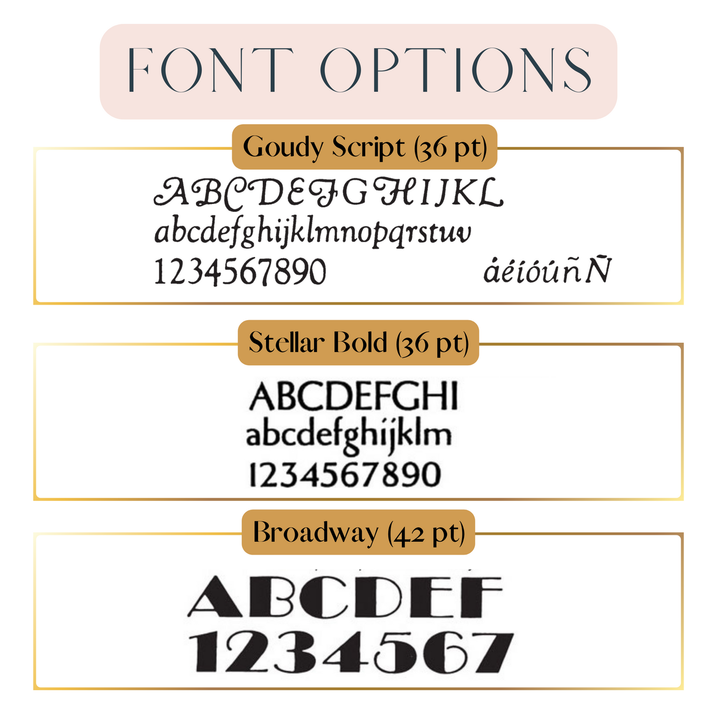 Customizable engraving font options for scriptures by Jessie Anne