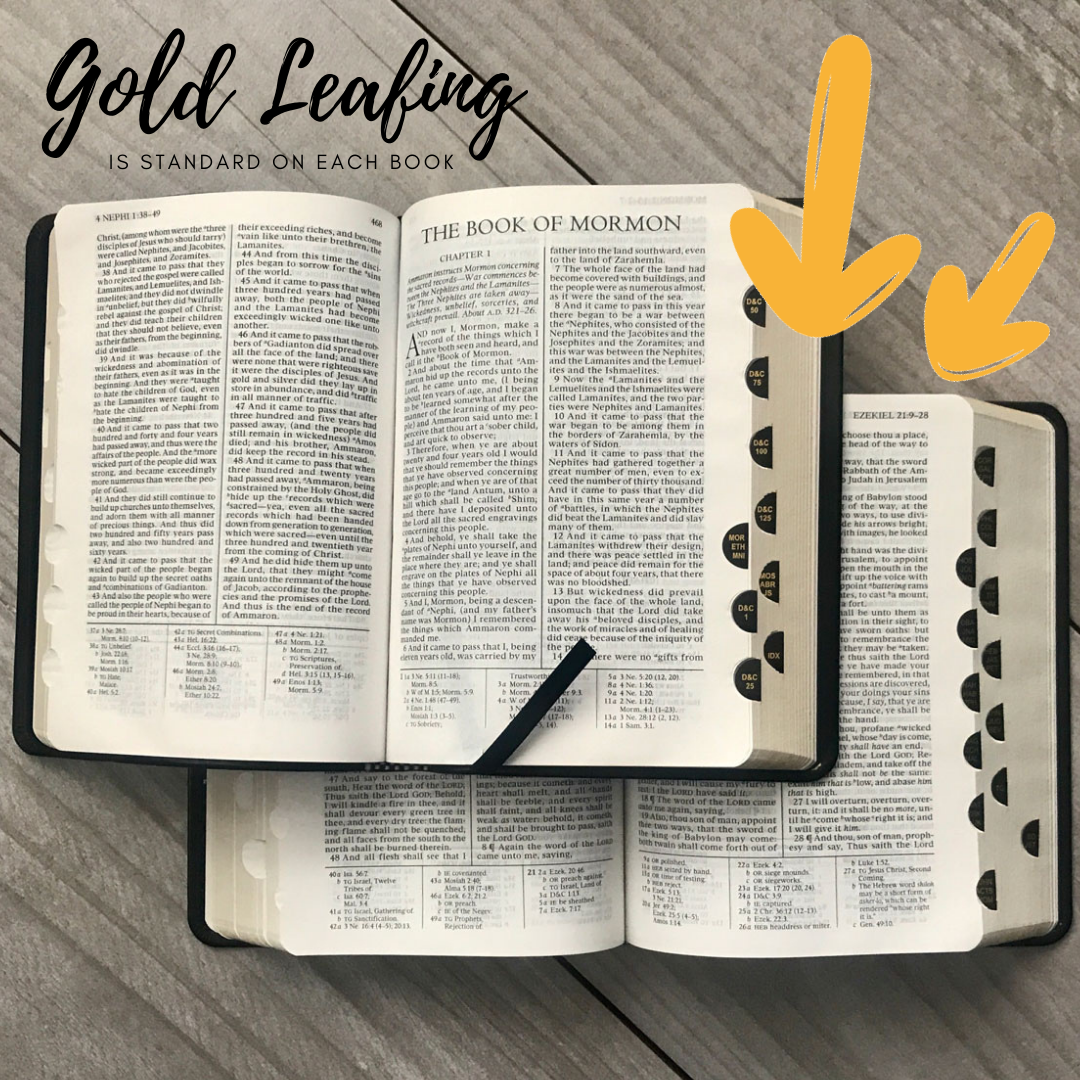 LDS Bible and Triple Combination has standard gold leafing