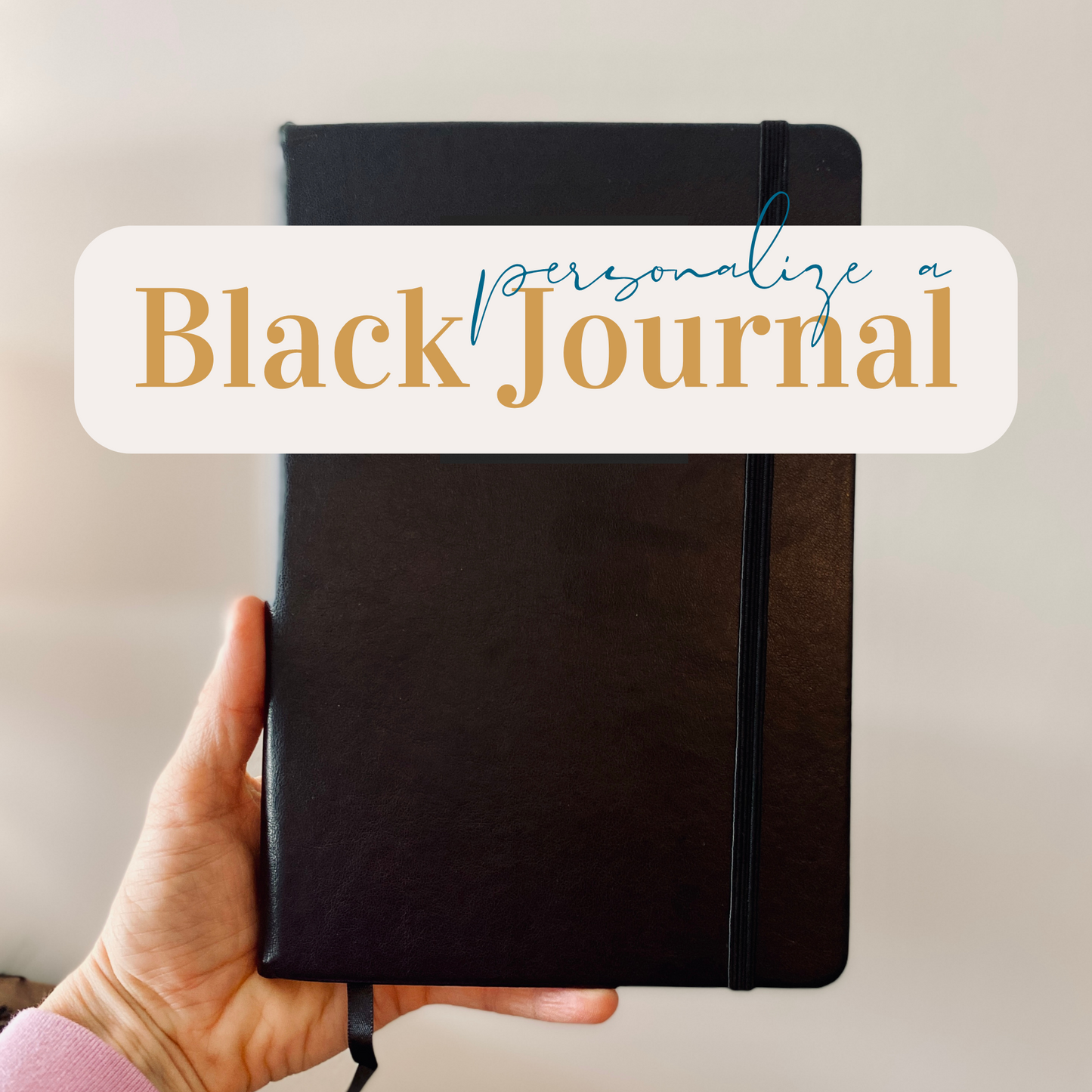 Black Dotted Personalized Journal