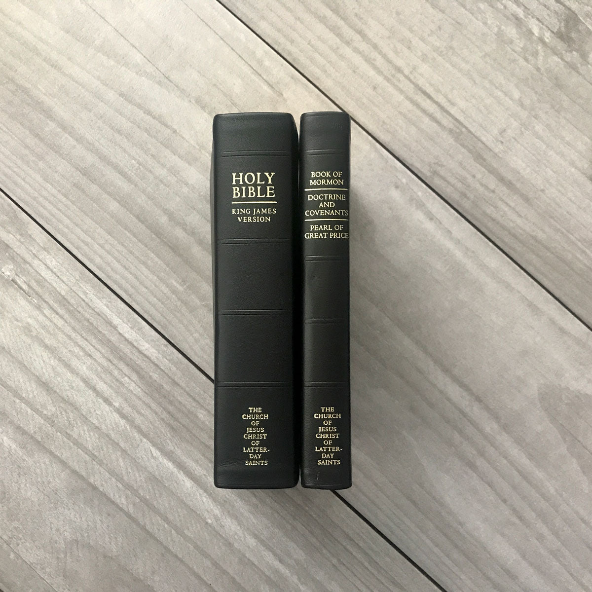 Triple + Bible Combination, Genuine Leather LDS Scriptures, Stamped by Jessie Anne